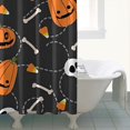 thumbnail image 4 of Halloween Aesthetic Shower Curtain Skeleton Spider Web Print Retro Horror Themed Artwork,72x72in Shower Curtain, 4 of 6