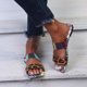 thumbnail image 4 of Sandalias de mujer Moda de verano Zapatos de playa de leopardo Sandalias de mariposa de tacón plano Wmkox8yii  hj789, 4 of 7