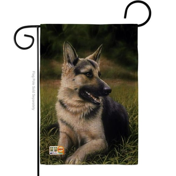 13 x 18.5 in. German Shepherd Burlap Nature Pets Impressions Decorative Vertical Double Sided Garden Flag