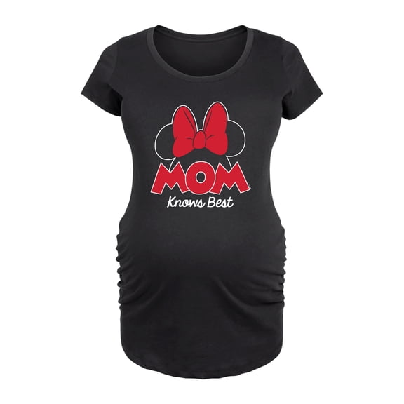 Disney - Mom Knows Best Minnie - Women's Maternity Scoop Neck Graphic T-Shirt