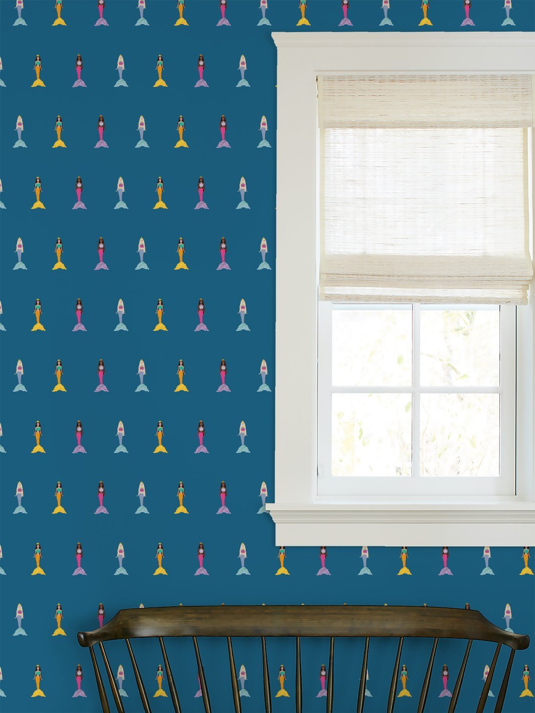 Barbie Mermaids Removable Vinyl Wallpaper, Cadet Blue