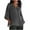 Gray, variant on QLEICOM Women Plus Size Cotton Linen Tops Summer Solid Loose Basic Tops Oversized 3/4 Sleeves T Shirt V Neck Tees Tops Blouses White XXL, US Size 12