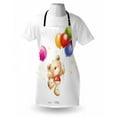 thumbnail image 3 of Cartoon Apron Teddy Bear Colorful Balloons and Stars Cheerful Love Friends Animal Cartoon Print, Unisex Kitchen Bib Apron with Adjustable Neck for Cooking Baking Gardening, Multicolor, by Ambesonne, 3 of 3
