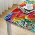 thumbnail image 5 of BANET Elastic Edge Square Fitted Tablecloth, Floral Boho Colorful Bohemian Waterproof Wipe Clean Polyester Table Cloth, for Indoor Outdoor Kitchen Home Party Dinner Patio, Fit for Square Table white, 5 of 8