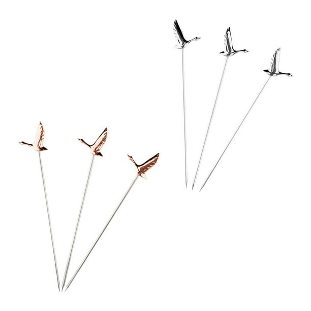 Paquete De 6pcs Palillos Para Cóctel Martini Stick Tenedores Acero Inoxidable 304 Hugo