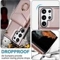 thumbnail image 4 of REQO Phone Case for Samsung Galaxy S22 Ultra High-end Stylish Leather Accordion Card Holder,Wallet Phone Case, Anti-Drop Lanyard, Multi-Functional Ring Stand Case, Protective Leather Case, 4 of 9