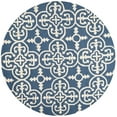 thumbnail image 2 of SAFAVIEH Cambridge Kimberly Geometric Wool Area Rug, Navy/Ivory, 8' x 8' Round, 2 of 7