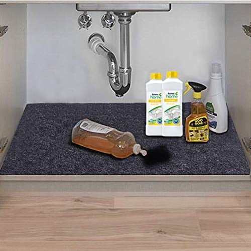 36 x 24 Waterproof/Absorbent Under The Sink Mat， Kitchen Cabinet mat Protects Cabinets，Absorbent Felt Material 