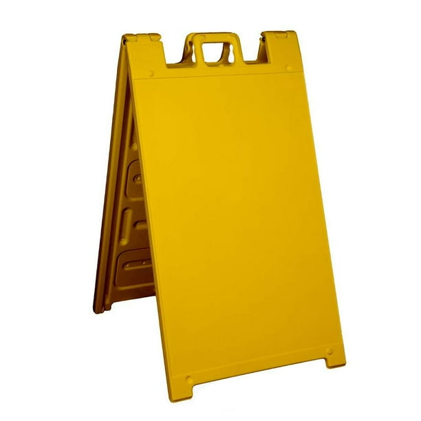 Plasticade 130Y Signicade A Frame Plain Portable Folding Sidewalk Sign, Yellow