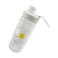 thumbnail image 3 of Ounissouiy Vaso de agua esmerilado transparente con margaritas pequeñas de 600ml, vaso de plástico a prueba de caídas para beber, botella de agua con Teteras una flor, 3 of 6