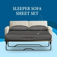 thumbnail image 2 of 500 Thread Count 100% Egyptian Cotton Sleeper Sofa Bed Sheet Set Stripe Queen Size (62"x 74"x 7" ) with 4 -PCS Fitted Straps Color Grey, 2 of 6