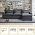 thumbnail image 4 of Gexpusm Sectional Sofa,L-shaped Sectional Couches for Living Room,Comfy Sofa with Cup Holders & USB Ports,Gray, 4 of 5