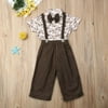 Toddler Kids Baby Boy Clothes Set Bow Tie Shirts+Suspenders Wide Leg Pants Gentleman Outfit Suits
