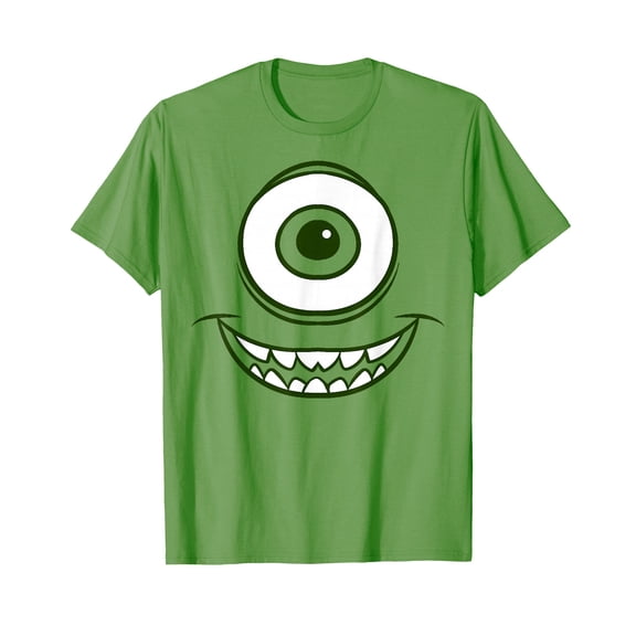 Green Cartoon Monster Face T-Shirt for Fun Halloween Celebrations