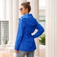 thumbnail image 4 of Chaqueta de lluvia para mujeres de Ichuanyi para mujeres livianas con capucha, chaqueta liviana con capucha con capucha chaqueta de viento sólida al aire libre impermeable ICHUANYI WER202308183219, 4 of 8