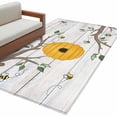 thumbnail image 2 of Area Rug for Living Room, Bees Branches Non-Slip Indoor Large Carpet for Bedroom/Dining Room, Farmhouse Spring Botanical Wooden Washable Low-Profile Rectangle Floor Runner Rugs - 4 x 6 Ft, 2 of 7