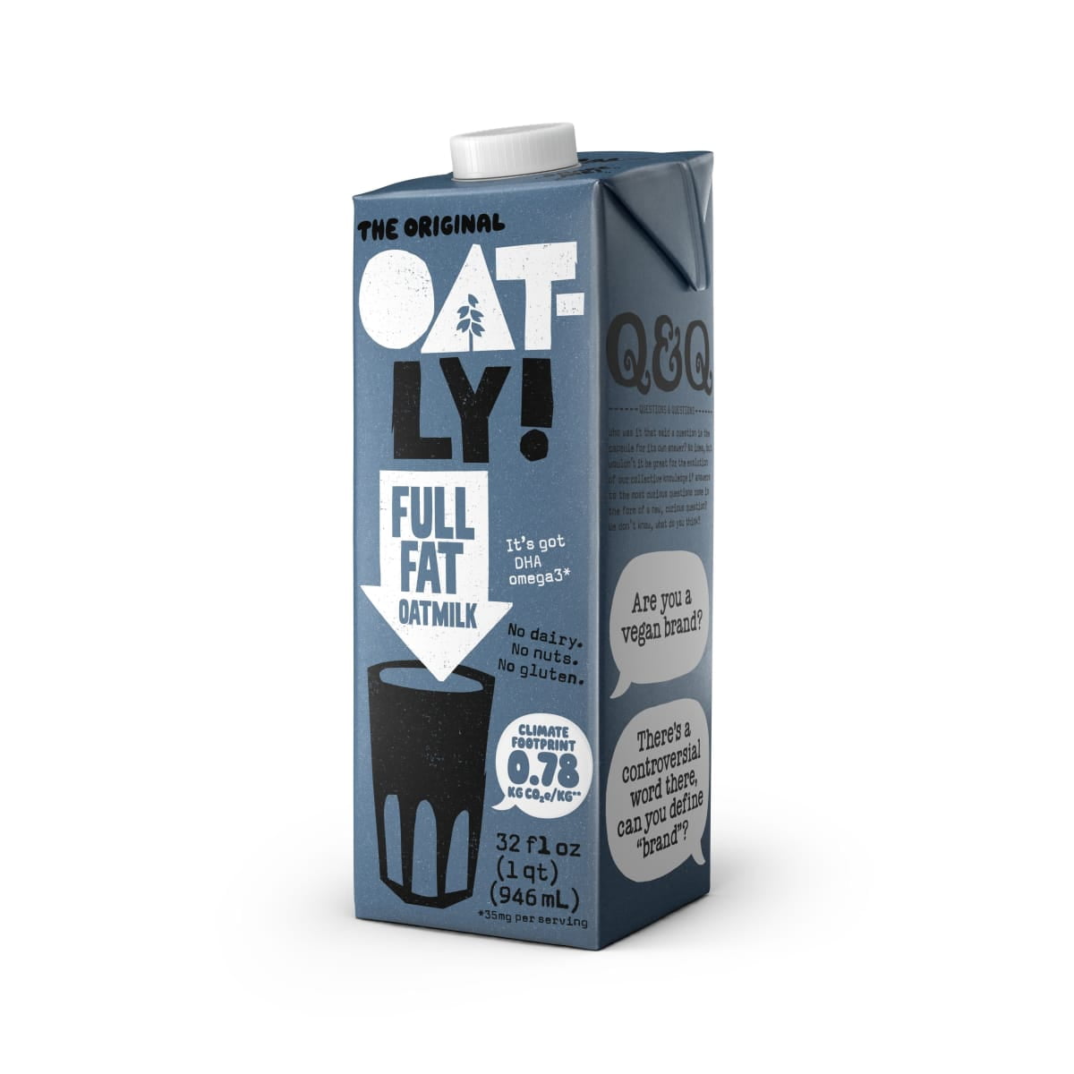 (3 pack) Oatly Full Fat Oatmilk, Ambient Dairy-Free Milk, 32 fl oz Shelf-Stable Carton