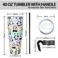 thumbnail image 3 of Panda 40 Oz Tumbler with Handle and Straw,Panda Large Big Stainless Steel Vacuum Insulated Tumbler Coffee Cup Travel Mug,Cute Panda Gifts for Women Men,Stuff Decor Accessories,Colorful, 3 of 6