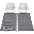 thumbnail image 1 of SHIQI-Easy Clean Litter Mat: 24" X 15" Silicone Groove Design Litter Trapping Mat Easy to Vacuum & Rinse - Waterproof Urineproof Surface for Floor - Non-Slip Backing for Kittens (Grey,Pack of 2), 1 of 4