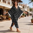 thumbnail image 5 of DISNIMO Leopard Printed Kaftan Dress for Women Plus Size Batwing Sleeve Caftan Dresses V-Neck Long Cover Up for Swimsuit Casual Loose Beach Cover Up, 5 of 7
