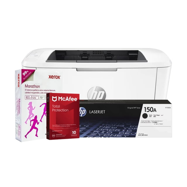 IMPRESORA HP LASERJET M111W + TONER EXTRA+ PAPEL XEROX+ ANTIVIRUS MCAFEE