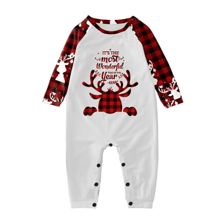 

Christmas Pajamas for Family Parent-Child Outfit Winter Fall Plaid Print Homewear Style Pajama Sets