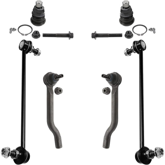 Detroit Axle - 6pc Front Ball Joints Sway Bars Tie Rods for 2014-2020 Nissan Rogue 2015 2016 2017 2018 2019, 2 Lower Ball Joints, 2 Sway Bar End Links, 2 Outer Tie Rods Replacement
