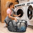 thumbnail image 2 of Toplive Pop Up Laundry Hamper Mesh Laundry Basket, Collapsible Popup Hamper Dirty Clothes Basket with 2 Compartments, Side Pocket, Carry Handles for Home, Dorm, Bathroom, Bedroom, Travel-Black, 2 of 7