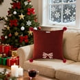 thumbnail image 5 of Japceit Christmas Bow Throw Pillow, Red Holiday Decorative Cushion with Bow Design, Soft Pillow for Sofa, Chair and Seasonal Home Decor, 5 of 6