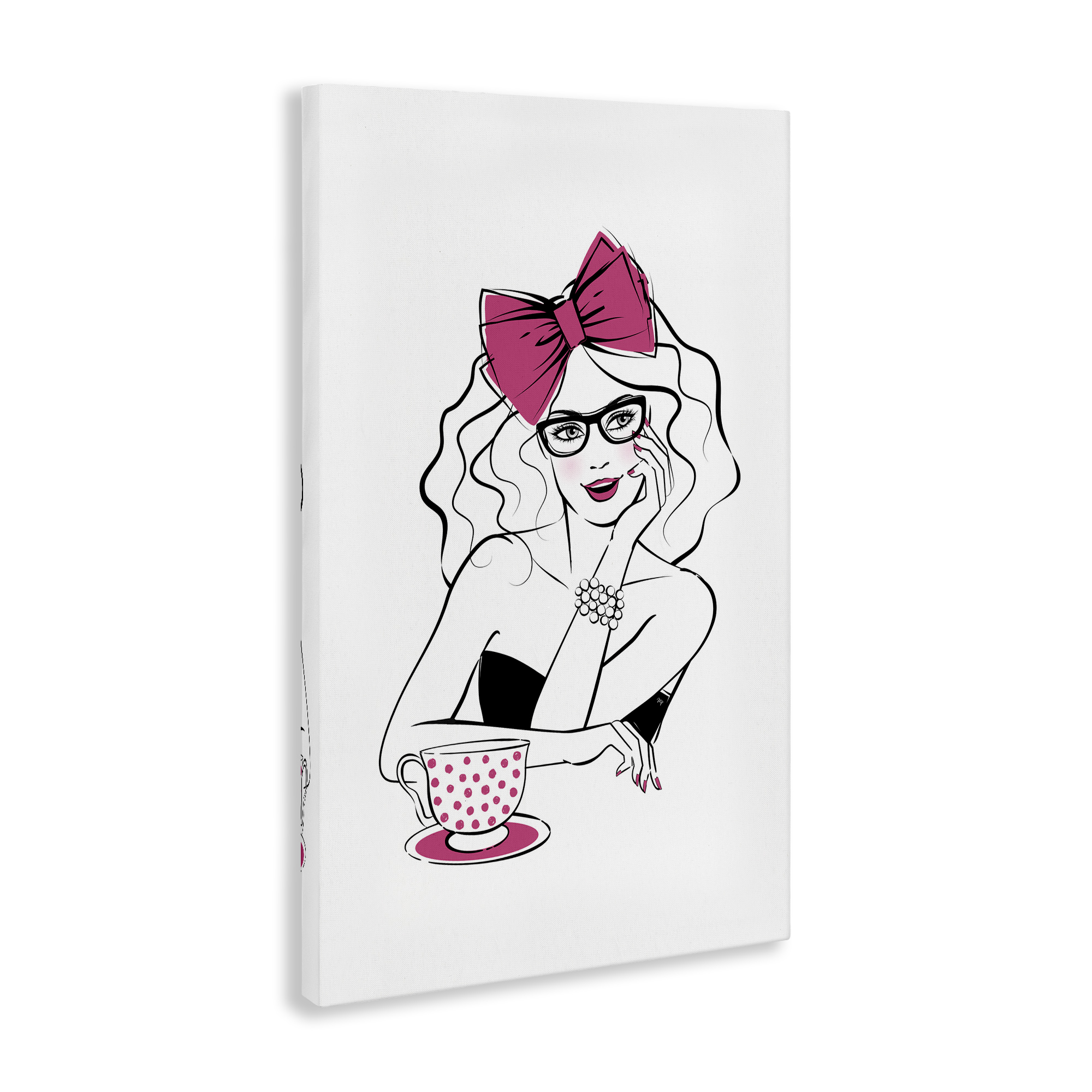 Stupell Industries Glam Tea Party Novelty Painting Gallery Wrapped Canvas Art Print Wall Art, 20 x 30