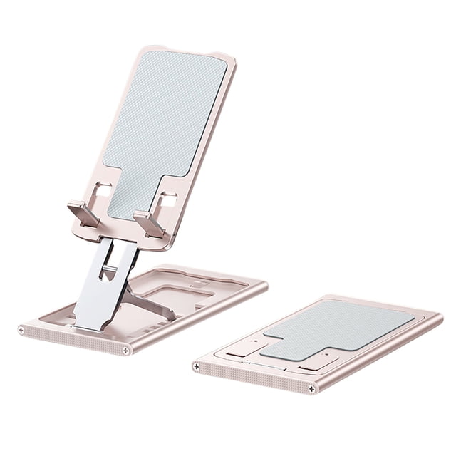 Soporte Para Teléfono Bastidores de teléfono de escritorio de aleación de aluminio Soportes de tableta de elevación plegables Herramientas (Oro rosa)