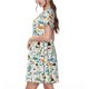 thumbnail image 2 of Disketp Cartoon Dinosaur para Vestido de Manga Corta para Mujeres, Vestidos de Verano para Mujeres, Casual y Holgado para la Playa, 2 of 6