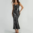 thumbnail image 6 of Hvot&aat Ladies' Party Sequin Sexy Dress Dress Strap Party Maxi Dress V Neck Evening Fishtail Dress Elegant Prom Ball Formal Dress, 6 of 6