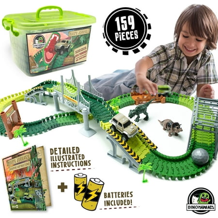 JITTERYGIT Dinosaur Train Track Toy | Jurassic Escape World | Build An Adventure Park | Fun Race Car Set | Awesome Gift for Kids | STEM Learning Toy for Toddlers, Boys And Girls Ages 3, 4, 5, 6, 7, 8+