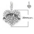 thumbnail image 3 of SEXY SPARKLES "Rescue Mom " Heart Charm W/Clear Rhinestones Dog Lovers Clip on Lobster Claw Clasp Charm for Bracelet and Necklace, 3 of 3