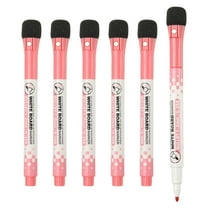 Magnetic Whiteboard Pen, 1-2mm Fine Tip Dry Erase Red Markers, 6 Pcs