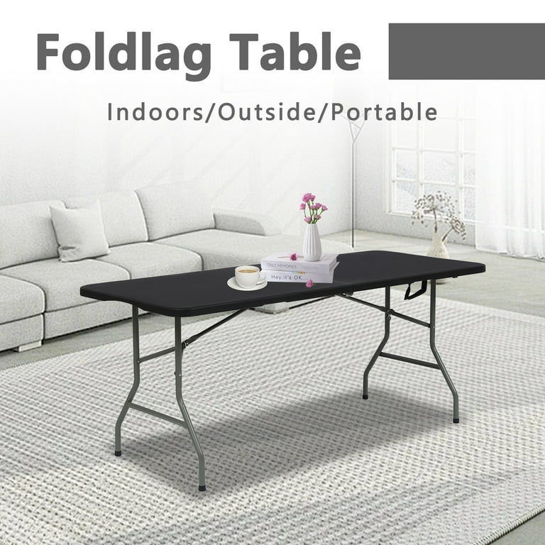SUGIFT 6ft Folding Table Portable Plastic Tables for Party