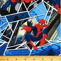 1 Fat Quarter - Marvel Spiderman Cotton Fabric - 21" X 18"