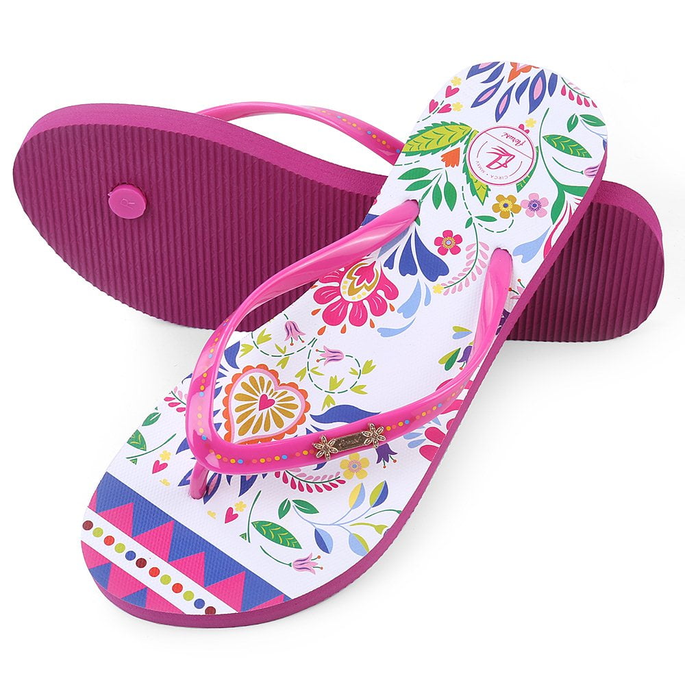 Tropical Women’s Flip Flops – Lightweight Vacation Sandals for Travel, Poolside & Everyday Comfort