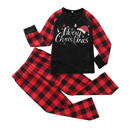 

Family Matching Outfits Christmas Home Set Parent Child Dress Children Models Holiday Casual Pajamas Set Black 2 Years - 3 Years