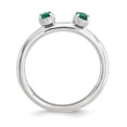 thumbnail image 2 of Sterling Silver Stackable Expressions Created Emerald Two Stone Ring - Size 6, 2 of 3