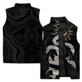 thumbnail image 2 of Chalecos sin mangas de invierno para hombre Chaleco de moda para hombre Chaleco de algodón con estampado de serpiente y dragón blanco Chaquetas para hombre Ropa de calle Harajuku, 2 of 5