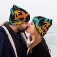 thumbnail image 5 of Pofeuu Palm Trees Print Beanie Hat for Men Women Knit Winter Hat Warm Cuffed Skull Beanie Slouchy Soft Unisex, 5 of 6