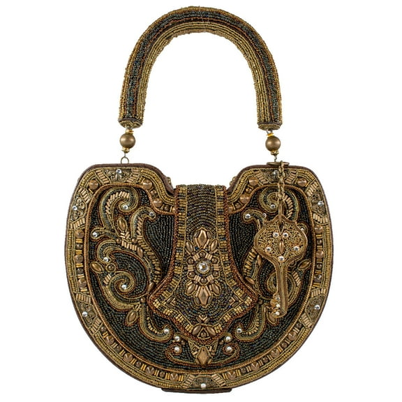 Mary Frances Lock it Up Top Leather Handle Bag New