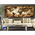 thumbnail image 6 of Original by BoxColors XLARGE 30"x 70" 5 Panels 30"x14" Ea Art Canvas Print Original Wonders of the world Old Map Brown beige Wall decor Home interior framed 1.5" depth), 6 of 6