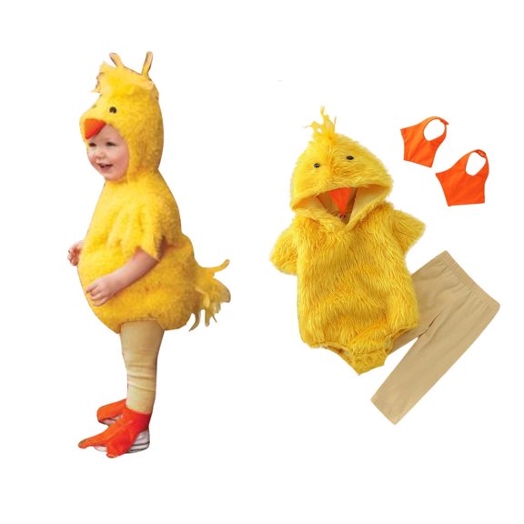 Girls Outfits & Set Boys Girls Chicken Animal Winter Hooded Romper Bodysuits Pants Foot Sleeve Sets