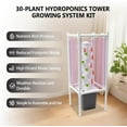 thumbnail image 2 of 30-Plant Hydroponics Tower Vertical Growing System Kit, Indoor Garden Planter Herb Garden with LED Grow Light and Water Pump, Vertical Planter Germination Kit for Herbs, Fruits and Vegetables(Gray）, 2 of 8