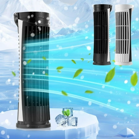 

Gobwell Clearance Deal! Smart tower Fan Bladeless with LED Lights USB Powered 2 Speeds Oscillating Fan for Bedroom Household fan