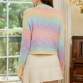 thumbnail image 4 of Color Block Sweaters for Women Crew Neck Sweater Tops Fashion Casual Pullover Tops, 4 of 4