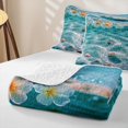 thumbnail image 4 of jejeloiu Underwater Shells Quilt Full,Pebble Beach Full Bedspread Sets For Boys,Teal White,3pcs, 4 of 7